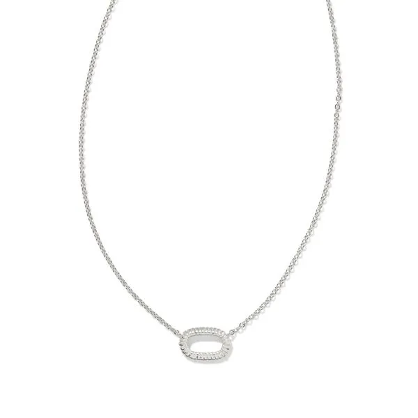 Kendra Scott Elisa Ridge Open White Rhodium Plated Pendant Doland Jewelers, Inc. Dubuque, IA