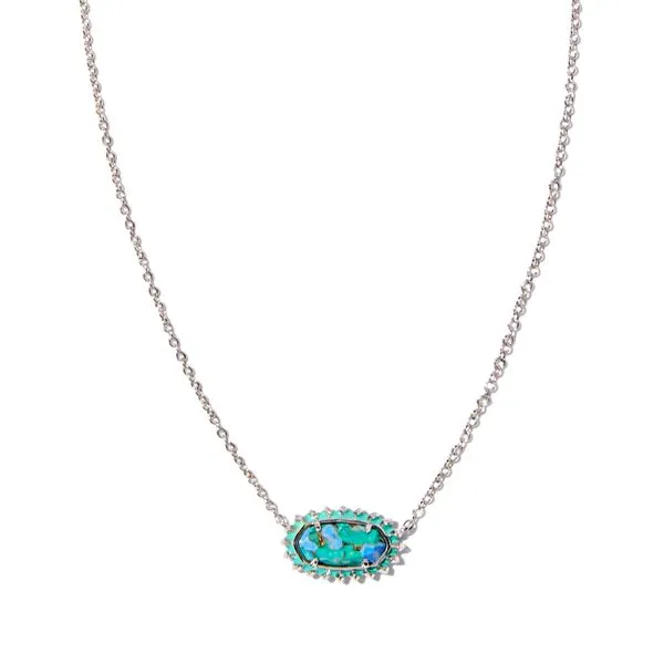 Kendra Scott Elisa Color Burst White Rhodium Plated Pendant Doland Jewelers, Inc. Dubuque, IA