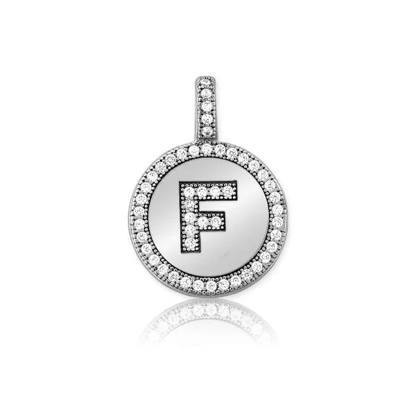 White Sterling Silver Initials "F" Pendant Doland Jewelers, Inc. Dubuque, IA