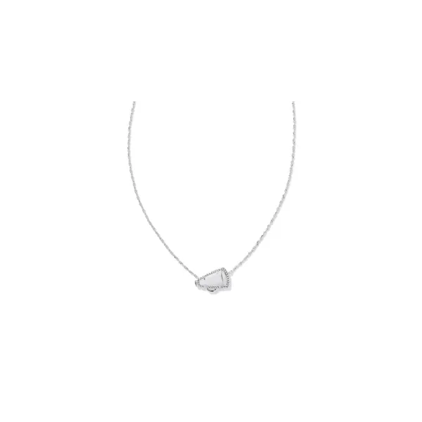 Rhodium Plated Cheer Short Necklace With Mother Of Pearl Doland Jewelers, Inc. Dubuque, IA