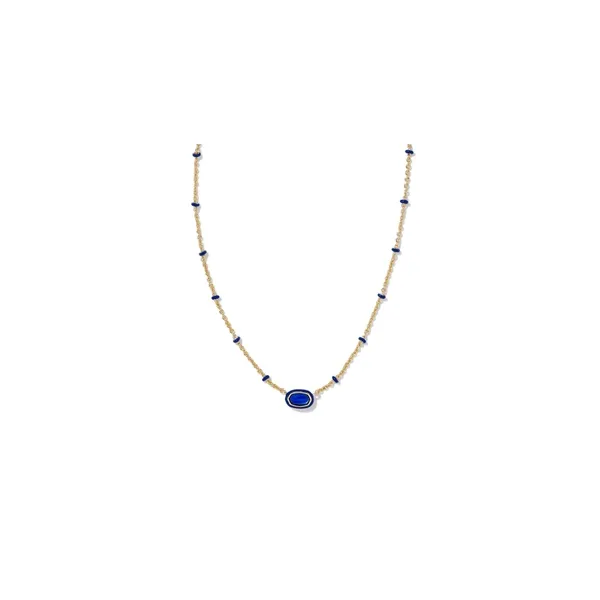 Mini Elisa 14k Yellow Gold Plated Blue Enamel Frame Short Necklace Doland Jewelers, Inc. Dubuque, IA