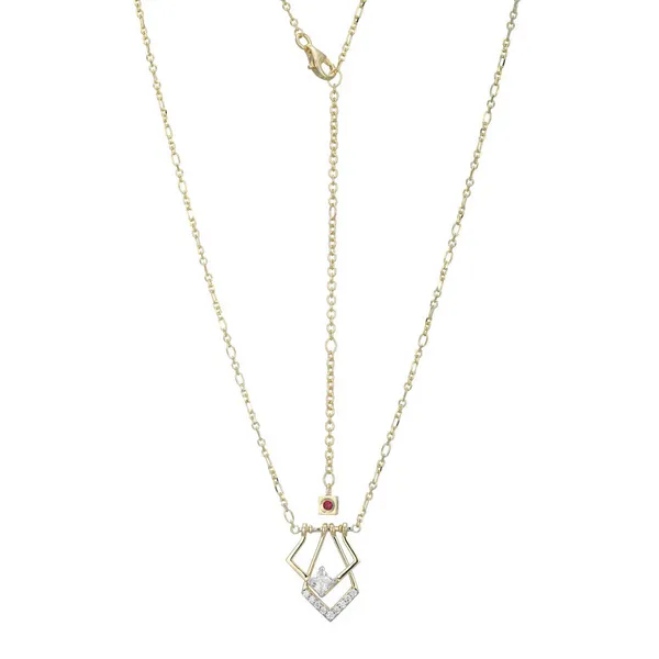 Yellow 18k Gold Plated Sterling Silver "Art Deco" Pendant With CZ Doland Jewelers, Inc. Dubuque, IA