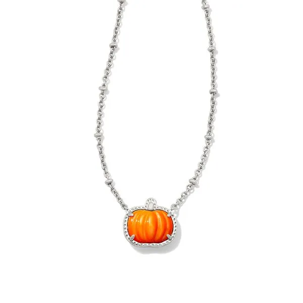 Pumpkin White Rhodium Plated Pendant Doland Jewelers, Inc. Dubuque, IA