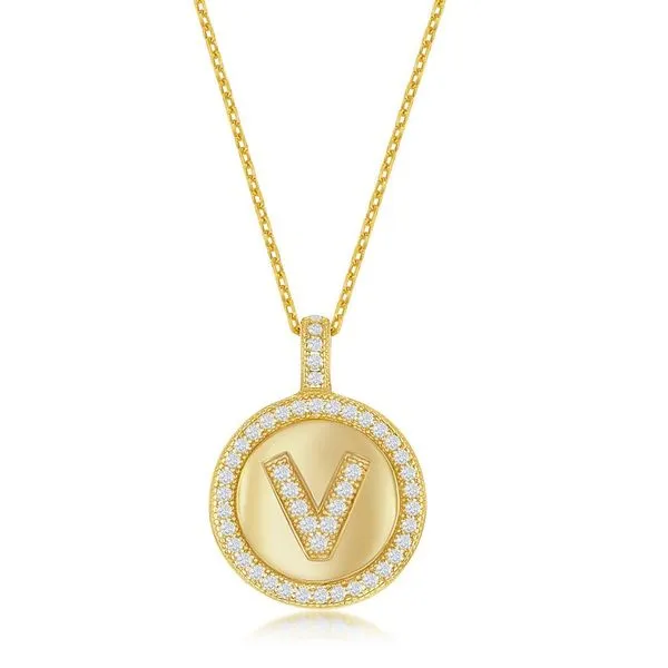 Sterling Silver Initials "V" Pendant Doland Jewelers, Inc. Dubuque, IA