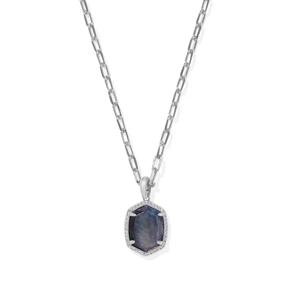Daphne Pave White Rhodium Plated Pendant Doland Jewelers, Inc. Dubuque, IA