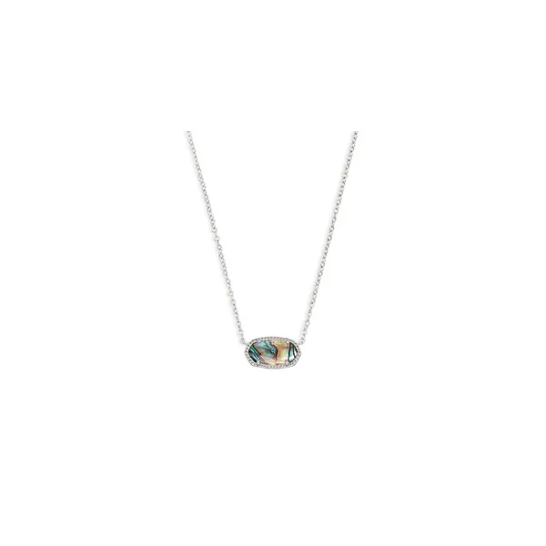Elisa White Rhodium Plated Abalone Shell Pendant Doland Jewelers, Inc. Dubuque, IA