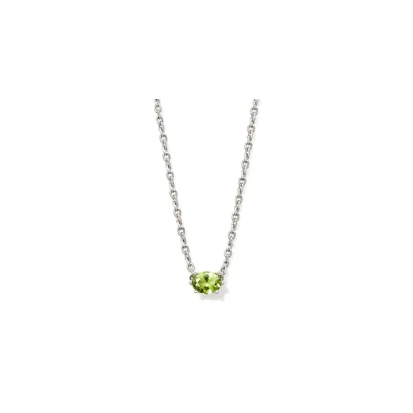 Cailin White Rhodium Plated Green Peridot Crystal Necklace Doland Jewelers, Inc. Dubuque, IA