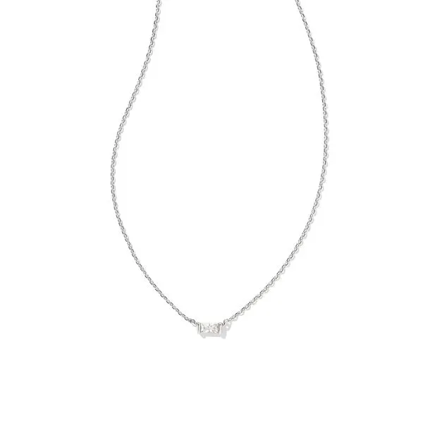 Juliette White Rhodium Plated Bezel Set Pendant Doland Jewelers, Inc. Dubuque, IA