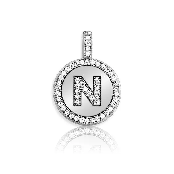 White Sterling Silver Initials "N" Pendant Doland Jewelers, Inc. Dubuque, IA