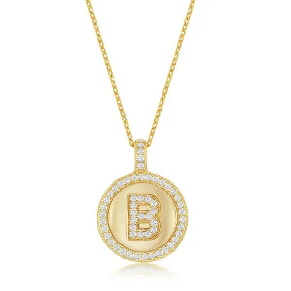 Yellow Sterling Silver Initials "B" Pendant Doland Jewelers, Inc. Dubuque, IA