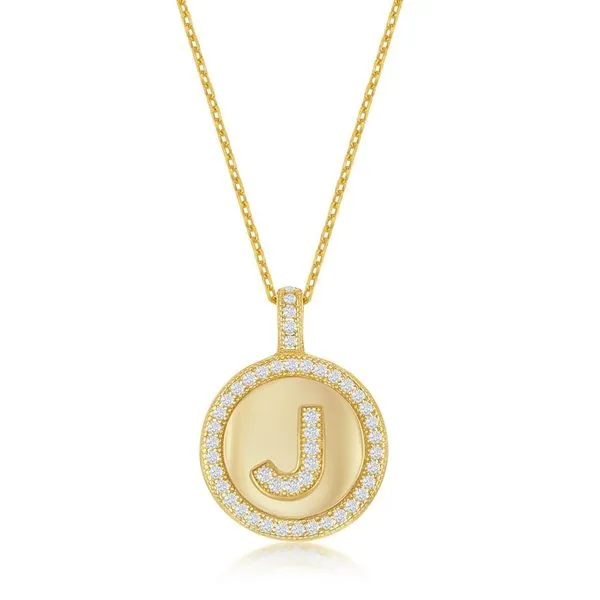 Yellow Sterling Silver Initials "J" Pendant Doland Jewelers, Inc. Dubuque, IA