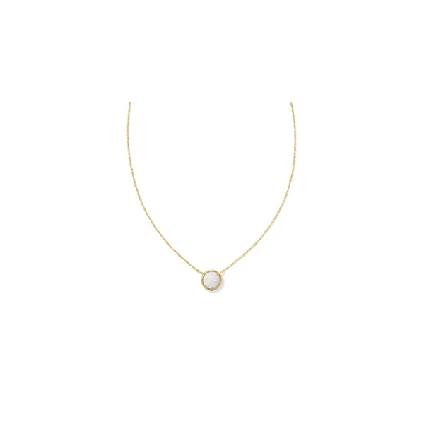 14k Yellow Gold Plated Volleyball Short Necklace With White Mother Of Pearl Doland Jewelers, Inc. Dubuque, IA