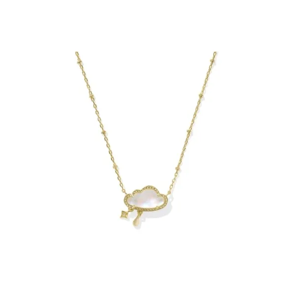 Celeste Yellow 14k Gold Plated Cloud Necklace With Matte Dichroic Glass Pendant Doland Jewelers, Inc. Dubuque, IA