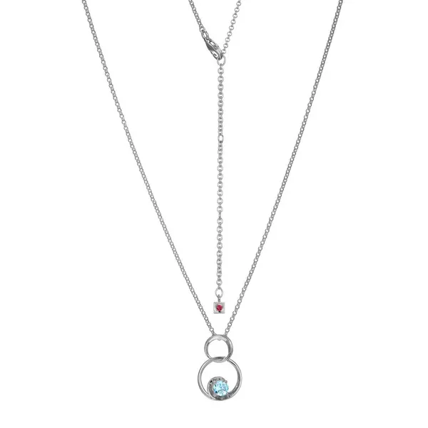 White Sterling Silver Swirl Pendant With Blue Topaz Doland Jewelers, Inc. Dubuque, IA