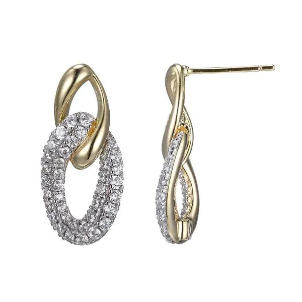 Two Tone Sterling Silver & 14k Yellow Gold Plated "Ebullience" Drop Earrings Doland Jewelers, Inc. Dubuque, IA