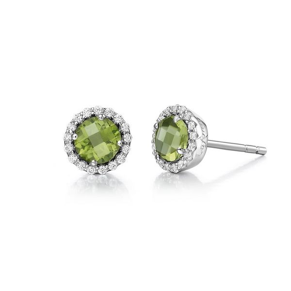 Sterling Silver August Birthstone Halo Stud Earrings Doland Jewelers, Inc. Dubuque, IA