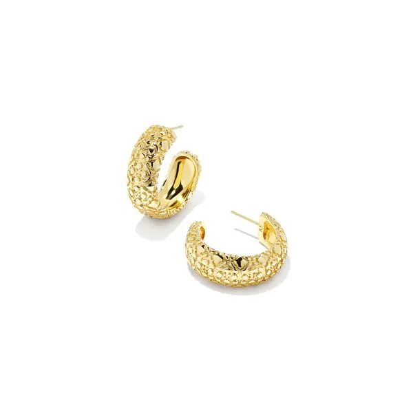 Harper Yellow 14 Karat Gold Plated Medium Hoop Earrings Doland Jewelers, Inc. Dubuque, IA