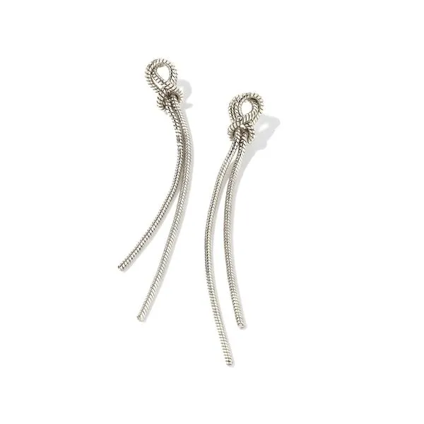 Annie Linear White Rhodium Plated Dangle Earrings Doland Jewelers, Inc. Dubuque, IA
