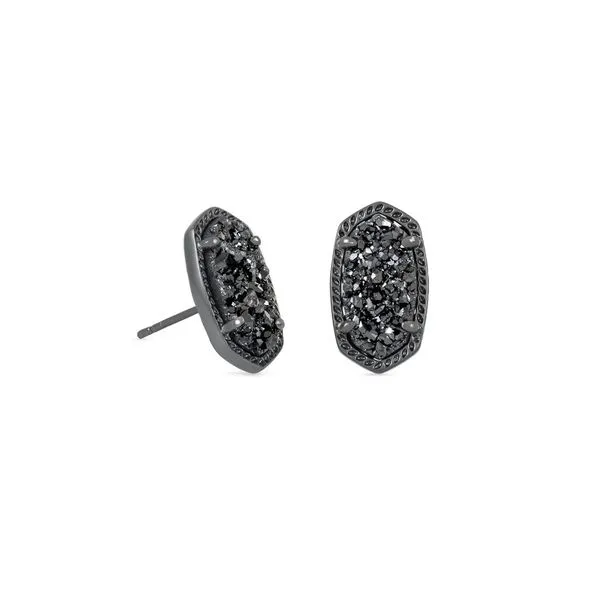 Gun Metal Black Drusy Ellie Stud Earrings Doland Jewelers, Inc. Dubuque, IA