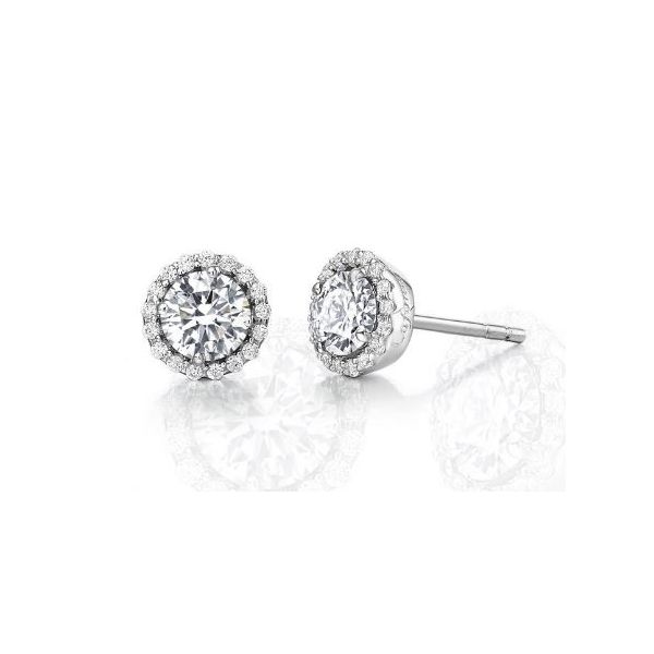 Sterling Silver April Birthstone Halo Stud Earrings Doland Jewelers, Inc. Dubuque, IA