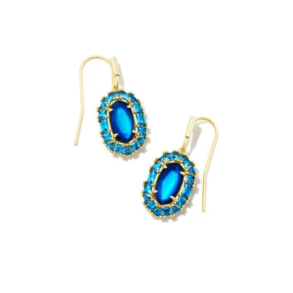Lee Crystal Frame Yellow Gold Plated Drop Earrings Doland Jewelers, Inc. Dubuque, IA