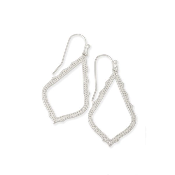 Sophia White Rhodium Plated Signature Drop Earrings Doland Jewelers, Inc. Dubuque, IA