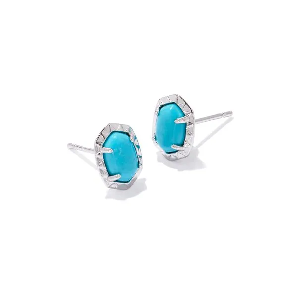 Daphne White Rhodium Plated Stud Earrings Doland Jewelers, Inc. Dubuque, IA