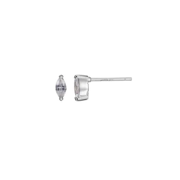 White Sterling Silver "Parallel" Stud Earrings Doland Jewelers, Inc. Dubuque, IA