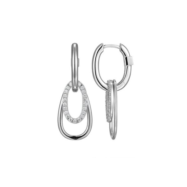 White Sterling Silver "Circadia" Drop Earrings Doland Jewelers, Inc. Dubuque, IA
