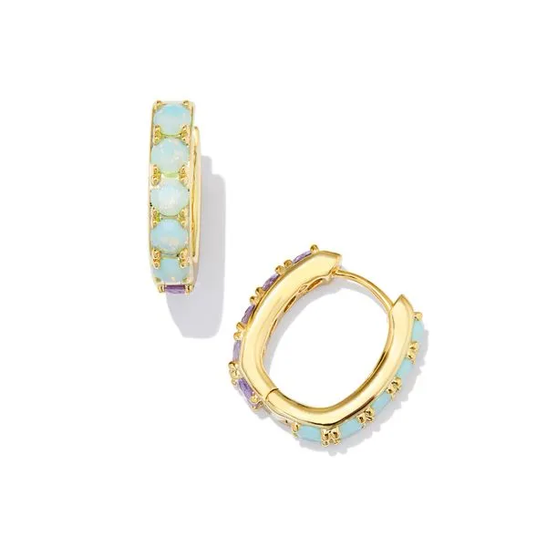 Chandler Yellow 14 Karat Gold Plated Reversible Huggie Earrings Doland Jewelers, Inc. Dubuque, IA