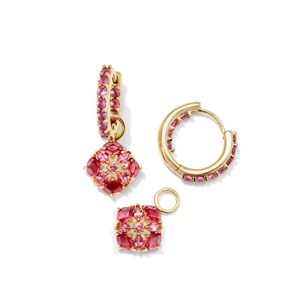 Kendra Scott Dira Crystal Yellow 14 Karat Gold Plated Huggie Dangle Earrings Doland Jewelers, Inc. Dubuque, IA
