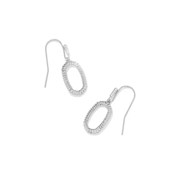 Lee Ridge Open Frame White Rhodium Plated Dangle Earrings Doland Jewelers, Inc. Dubuque, IA