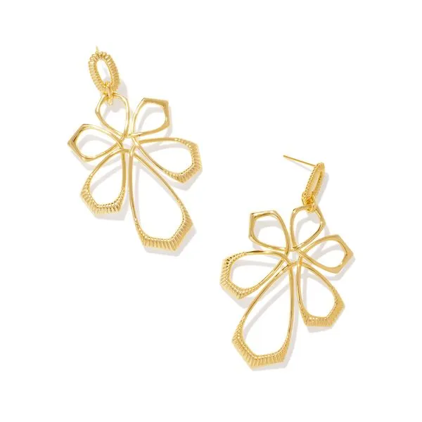 Kendra Scott Layne Statement 14K Yellow Gold Plated Dangle Earrings Doland Jewelers, Inc. Dubuque, IA