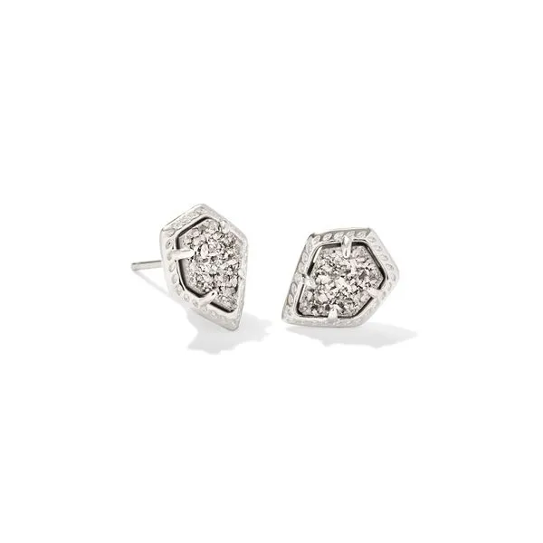 Kendra Scott Tessa Framed White Rhodium Plated Stud Earrings Doland Jewelers, Inc. Dubuque, IA