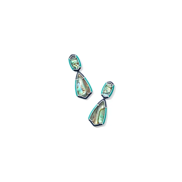 Camry Rhodium Plated Enamel Frame Statement Earrings With Abalone Doland Jewelers, Inc. Dubuque, IA