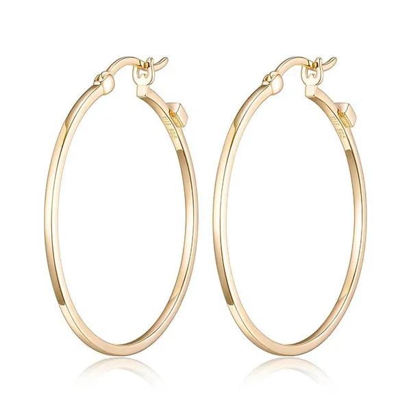 Yellow Gold Plated Sterling Silver 35mm Hoop Earrings Doland Jewelers, Inc. Dubuque, IA