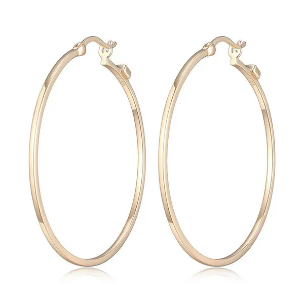 Yellow Gold Plated Sterling Silver 45mm Hoop Earrings Doland Jewelers, Inc. Dubuque, IA