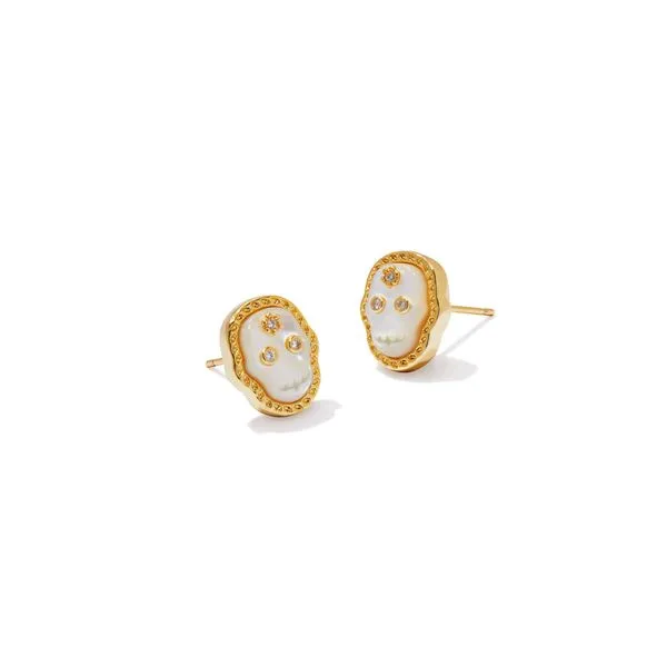 Skeleton Yellow Gold Plated Stud Earrings Doland Jewelers, Inc. Dubuque, IA