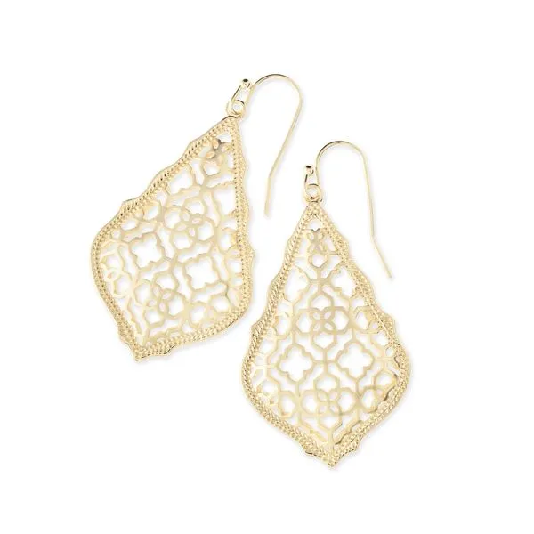 Addie Yellow 14 Karat Gold Plated Signature Filligree Dangle Earrings Doland Jewelers, Inc. Dubuque, IA
