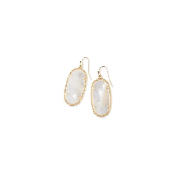 Elle Yellow Gold Plated Ivory Mother Of Pearl Drop Earrings Doland Jewelers, Inc. Dubuque, IA