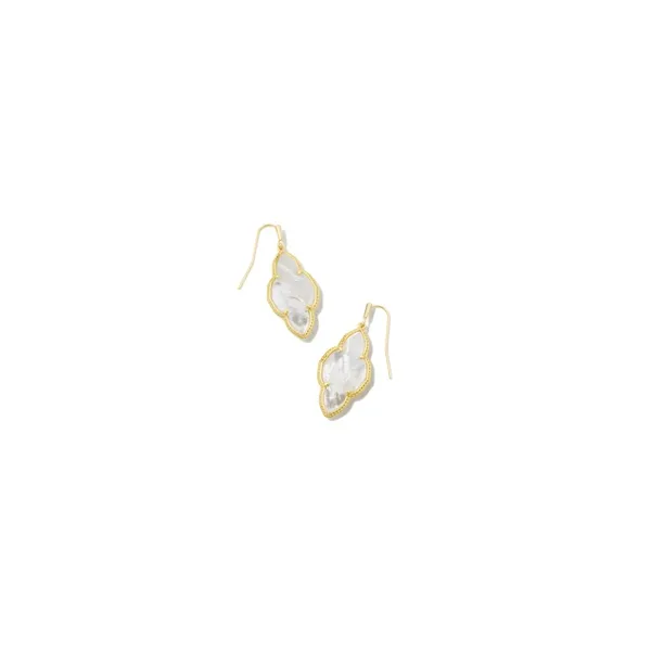 Abbie Yellow Gold Plated Ivory Mother Of Pearl Drop Earrings Doland Jewelers, Inc. Dubuque, IA