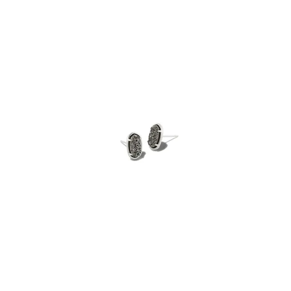 Grayson White Rhodium Plated Platinum Drusy Stud Earrings Doland Jewelers, Inc. Dubuque, IA