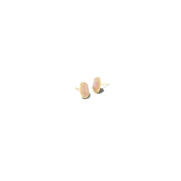 Grayson Yellow Gold Plated Rose Quartz Stud Earrings Doland Jewelers, Inc. Dubuque, IA