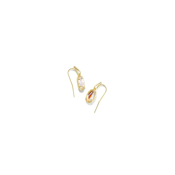 Grayson Yellow Gold Plated Dichroic Glass Drop Earrings Doland Jewelers, Inc. Dubuque, IA
