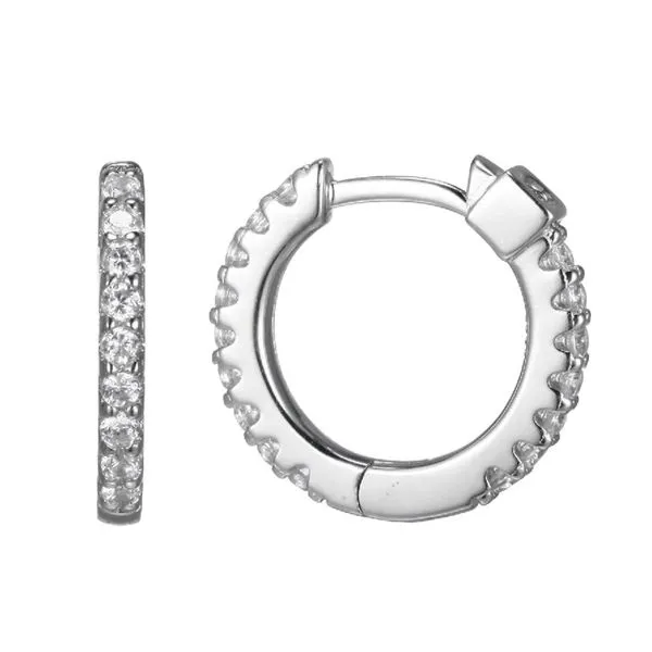 White Sterling Silver Small Hoop Earrings Doland Jewelers, Inc. Dubuque, IA