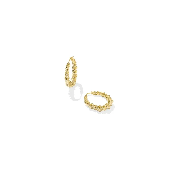 Haisley Yellow Gold Plated Twist Hoop Earrings Doland Jewelers, Inc. Dubuque, IA