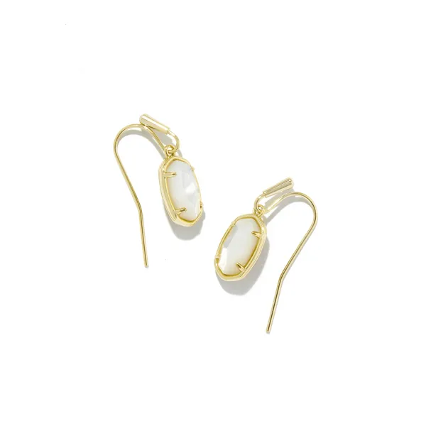 Grayson Yellow 14k Gold Plated Dangle Earrings With Ivory Mother Of Pearl Doland Jewelers, Inc. Dubuque, IA