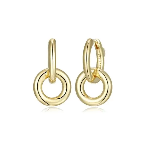 Yellow Plated Sterling Silver "Simpatico" Double Hoop Earrings Doland Jewelers, Inc. Dubuque, IA