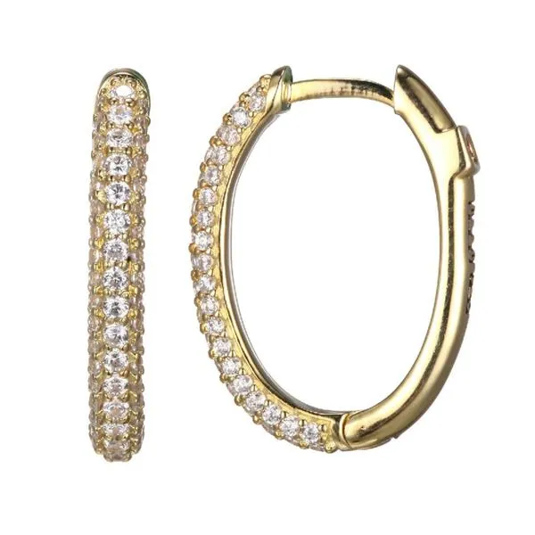 Sterling Silver Cubic Zirconium Hoop Earrings Doland Jewelers, Inc. Dubuque, IA