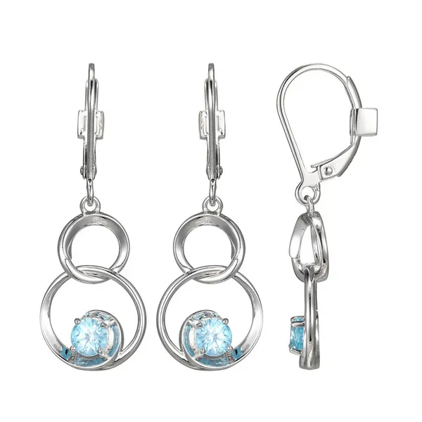 Sterling Silver "Swirl" Earrings with Blue Topaz Doland Jewelers, Inc. Dubuque, IA